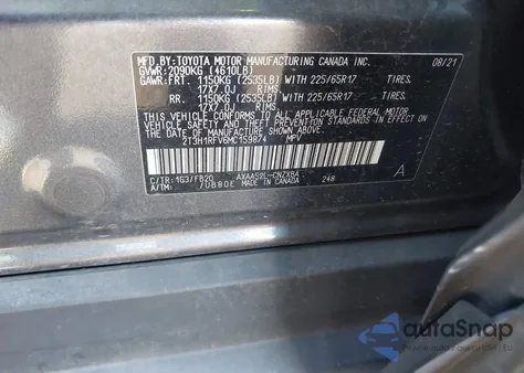 2021 Toyota Rav4 Le from USA, damaged, VIN 2T3H1RFV6MC159874